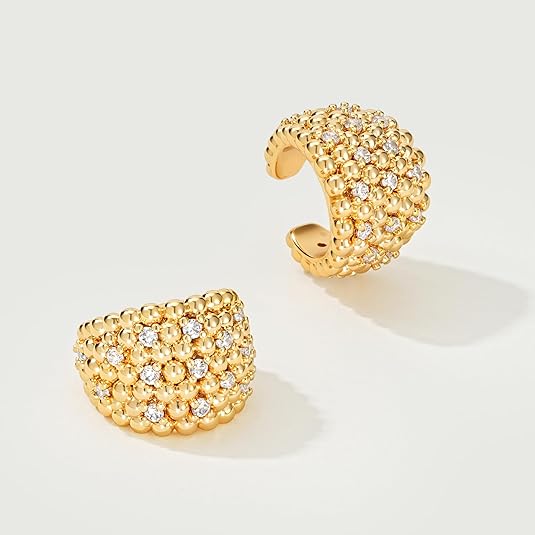 18K Gold Plated Cubic Zircon No-Piercing Earrings