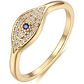 4K Gold Plated Evil Eye Stacking Rings